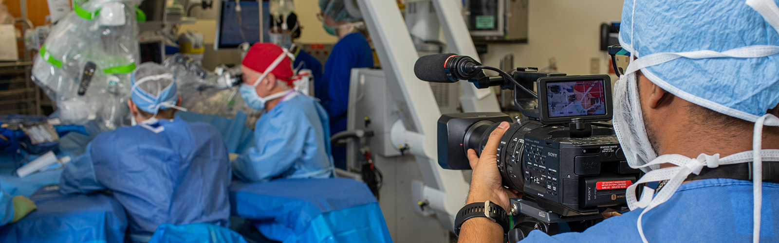 Media Specialist Pathum Karunaratne shoots video for UW-Madison Dept of Surgery