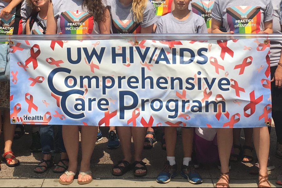 UW HIVAIDS CCP event with banner by Media Solutions