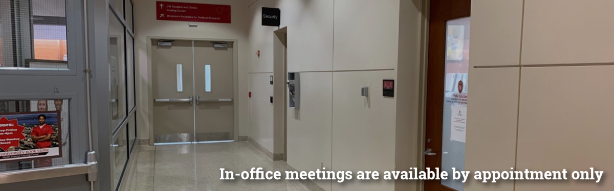 Blog hero reads:In-office meetings are available by appointment only.