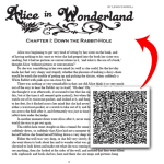 Books to Barcodes QR code and the first section of chapter 1 of Alice in Wonderland
