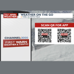 Barcode and text to scan and go download the Weather App for Channel 3000 and 'First Warn Weather'